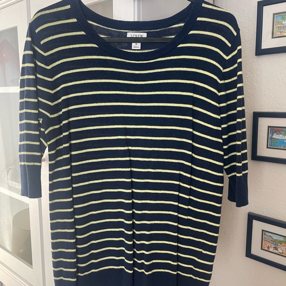 J. Crew Blue and Yellow Striped Sweater - Picture 1 of 3